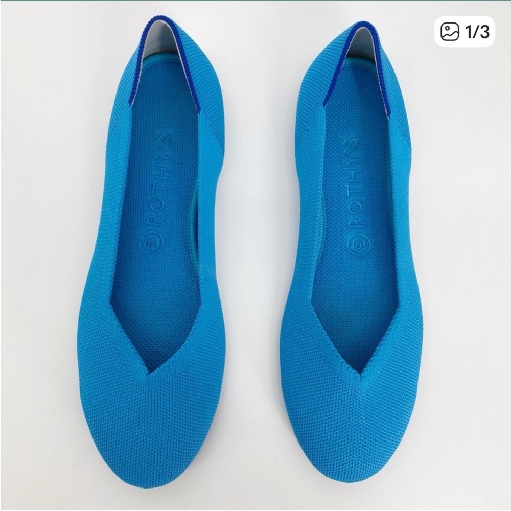 Rothy's The Flat Peacock Blue Retired Color Size 8.5 - Picture 9 of 9
